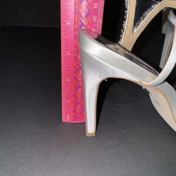 Badgley Mischka Crystal Ankle Strap Heels - Picture 4 of 6